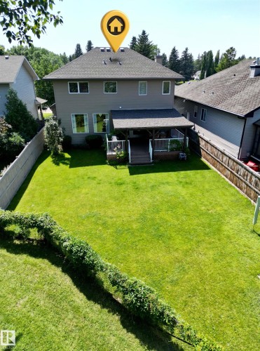 Aerial view from the rear of the home - 57 Homestead Crescent Nw, Edmonton, AB 