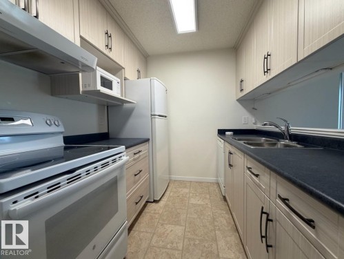 #312 11620 9A Av Nw, Edmonton, AB - Indoor Photo Showing Kitchen With Double Sink