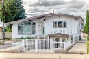 White vertical siding with brown trim accents - 3311 104 Avenue Nw, Edmonton, AB 