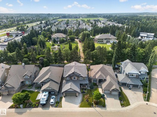 Residential area featuring mature trees and multiple detached homes - #59 10550 Ellerslie Rd Sw, Edmonton, AB - Outdoor With View
