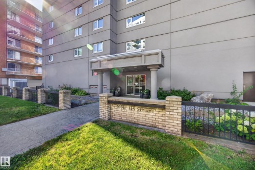 Walk way leading up to the condo Building. - #803 10011 123 St Nw, Edmonton, AB 