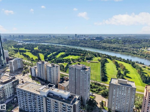 Aerial View of the surrounding area around the Condo Building. - #803 10011 123 St Nw, Edmonton, AB 