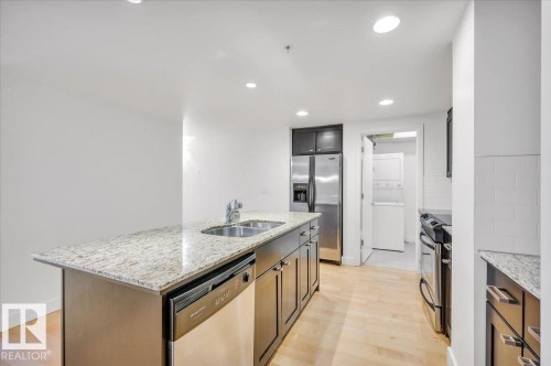 #503 10028 119 St Nw, Edmonton, AB - Indoor Photo Showing Kitchen With Double Sink With Upgraded Kitchen