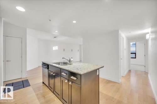 #503 10028 119 St Nw, Edmonton, AB - Indoor Photo Showing Kitchen With Double Sink