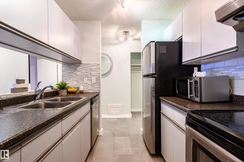 #237 10636 120 St Nw, Edmonton, AB - Indoor Photo Showing Kitchen With Double Sink