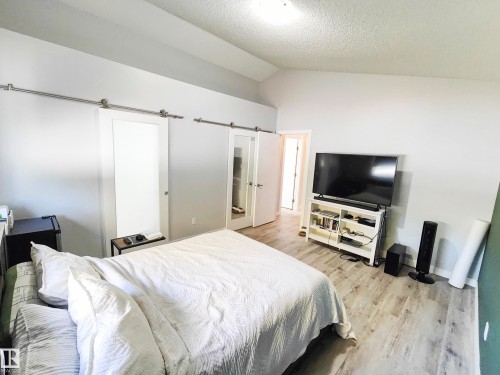 Vaulted ceiling with wood-finish flooring - 215 Peter Close Nw, Edmonton, AB 