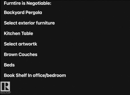 Addendum. Itemized list of negotiable furniture and fixtures for the property - 22 Voleta Crest, Spruce Grove, AB 