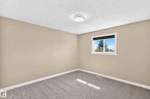 Neutral-toned walls, gray carpeting, and white trim - 4711 152 Avenue Nw, Edmonton, AB 