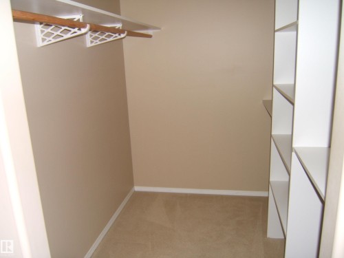 Built-in shelving, hanging rod, and carpeted flooring - 4825 59 Avenue, Vegreville, AB 