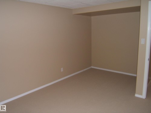 Neutral-toned walls with contrasting white trim, carpeted flooring, and a recessed ceiling feature - 4825 59 Avenue, Vegreville, AB 