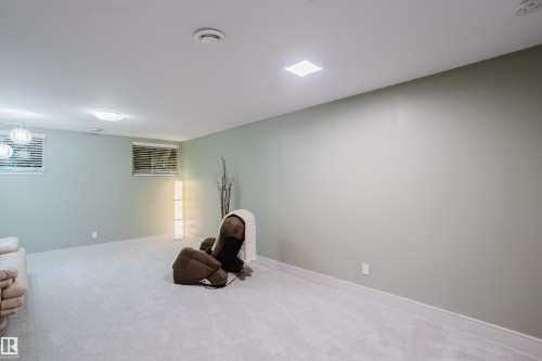 Expansive carpeted room featuring light green walls - 14814 104 Avenue Nw, Edmonton, AB - Indoor