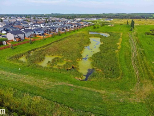 Expansive green space featuring a naturalized pond area with reeds, surrounded by manicured grassy slopes - 4927 57 Avenue, Cold Lake, AB 