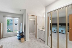Light gray carpeting with a large window featuring a privacy blind - 