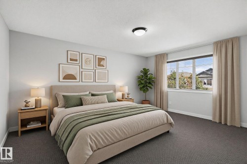 Bedroom virtually staged - 5 Verona Crescent, Spruce Grove, AB 