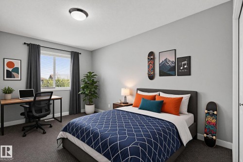 Bedroom virtually staged - 5 Verona Crescent, Spruce Grove, AB 