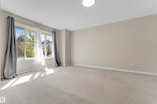 Neutral wall paint, light-toned carpet, and a large window - 1124 37A Avenue Nw, Edmonton, AB 