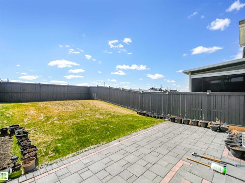 Expansive backyard featuring a manicured lawn, paver patio, and privacy fencing - 2435 12 Avenue Nw, Edmonton, AB 