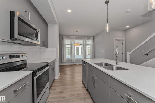 #17 1729 Keene Cr Sw, Edmonton, AB - Indoor Photo Showing Kitchen With Double Sink With Upgraded Kitchen
