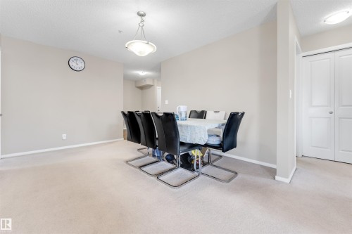 Neutral wall paint, light-toned carpet flooring, and a ceiling-mounted light fixture - #225 111 Watt Cm Sw, Edmonton, AB 