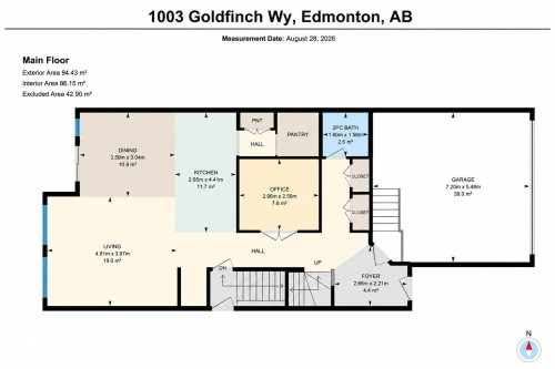 Floor plan - 1003 Goldfinch Way Nw, Edmonton, AB 