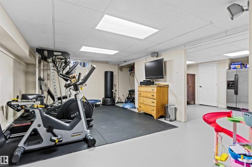 Basement Rec Room is currently used as a home gym. - 11118 23A Avenue Nw, Edmonton, AB 