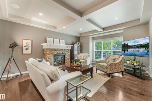 7916 Summerside Grande Boulevard Sw, Edmonton, AB - Indoor Photo Showing Living Room With Fireplace