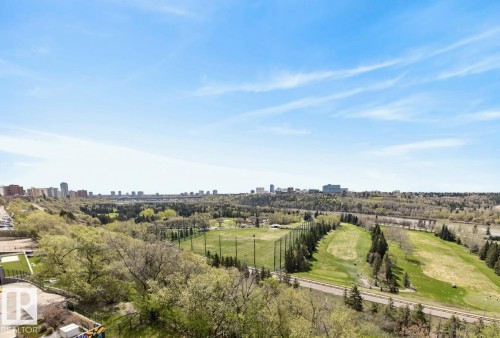 South Facing View overlooking the River Valley, Golf Course, and City Skyline from your Condo Windows and Balcony. - #602 12303 Jasper Av Nw, Edmonton, AB 