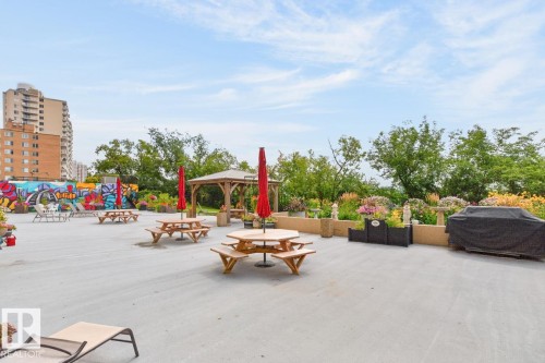 What if you want to take that party outside? No problem! Lounge chairs, picnic tables, gazebo and garden and 3 BBQ’s! - #602 12303 Jasper Av Nw, Edmonton, AB 