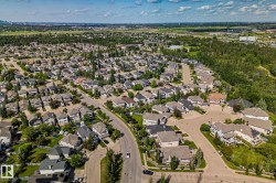 Residential development featuring a variety of single-family homes, mature trees, and paved roads - 