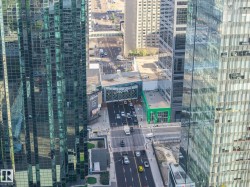 Modern high-rise with a glass facade - 