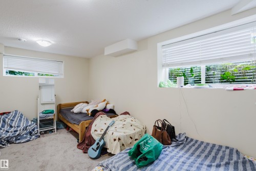 Recessed windows with horizontal blinds, overhead flush mount lighting, and light-toned wall paint - 10332 161 Street Nw, Edmonton, AB 