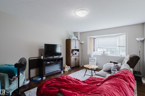 Wood-finish flooring, bay window, built-in cabinetry, flush-mount ceiling light - 10334 161 Street Nw, Edmonton, AB 