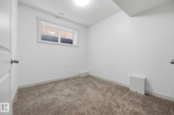Neutral wall color, gray carpeting, single window, white trim, and a flush-mount ceiling light - 