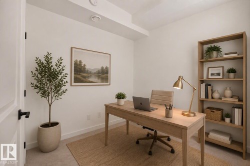 Light-filled room featuring white walls and neutral-toned carpeting - #58 16231 19 Av Sw, Edmonton, AB 