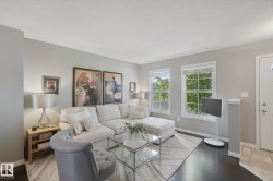 Hardwood-finish flooring, light-toned wall paint, white trim, and multiple windows - 