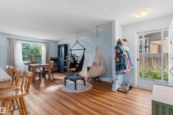 Wood-finish flooring throughout the open concept space - 