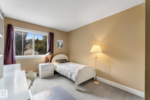 Wall-to-wall carpeting and a large window with white trim - #205 8125 110 St Nw, Edmonton, AB 