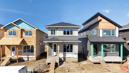 Newly constructed homes featuring modern architectural elements - 55 Rosa Crescent, St. Albert, AB 
