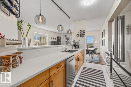 #704 9707 105 St Nw, Edmonton, AB - Indoor Photo Showing Kitchen With Double Sink