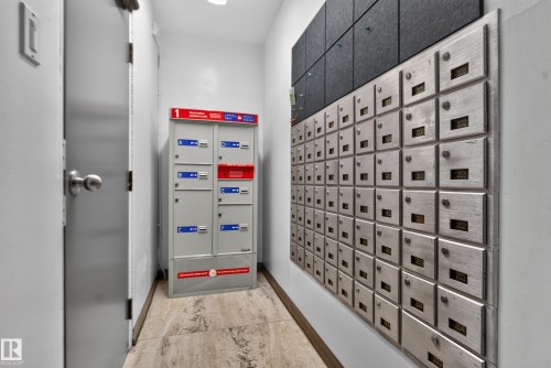 Mailbox system with individual compartments and package lockers - #301 9809 110 St Nw, Edmonton, AB 