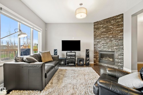 1455 Hays Way Nw, Edmonton, AB - Indoor Photo Showing Living Room With Fireplace