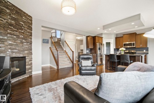 1455 Hays Way Nw, Edmonton, AB - Indoor Photo Showing Living Room With Fireplace