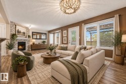Living room with AI-generated staging. - 