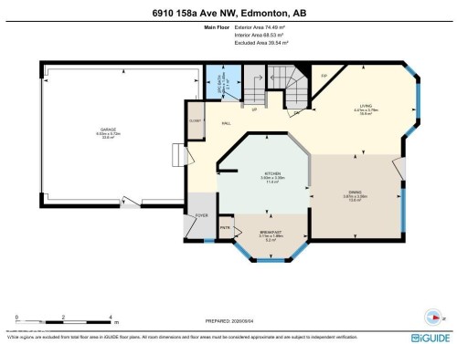 Main floor plan - 6910 158A Avenue Nw, Edmonton, AB 