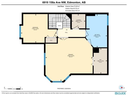 Second floor plan - 6910 158A Avenue Nw, Edmonton, AB 