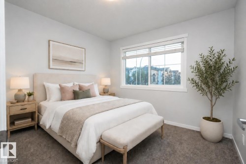 Carpeted flooring, a large window with white trim, and light-colored walls AI - 9232 224 St Nw Nw, Edmonton, AB 