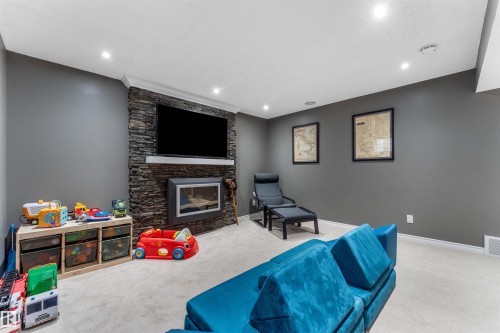 112 Appleton Crescent, Sherwood Park, AB - Indoor With Fireplace
