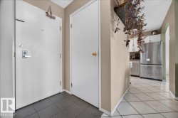 Entryway featuring a security door, adjacent storage door, and tiled flooring - 