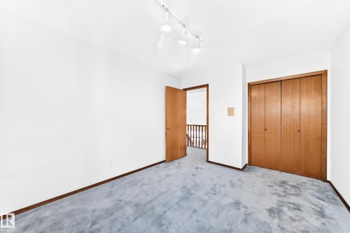 Wall-to-wall carpeting and track lighting with multiple spotlights - 4208 Ramsay Road Nw, Edmonton, AB 
