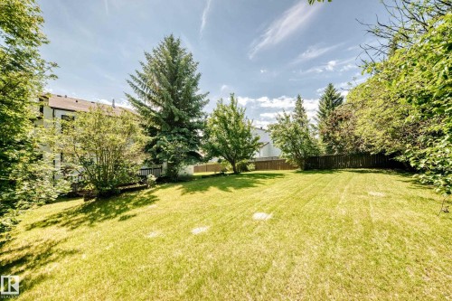 Expansive green space featuring mature trees and a sloped lawn - 4208 Ramsay Road Nw, Edmonton, AB 